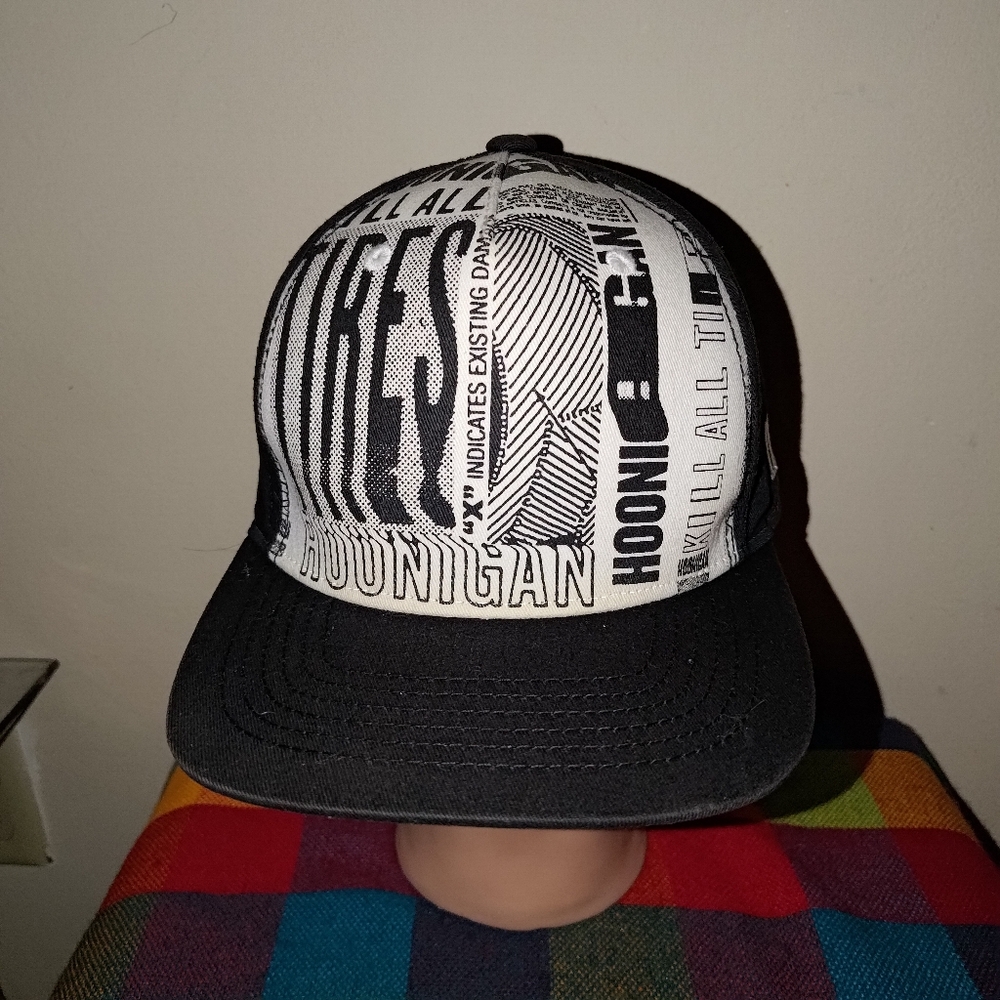 Vtg Hoonigan Tires Graffiti Snapback Hat Cap OS